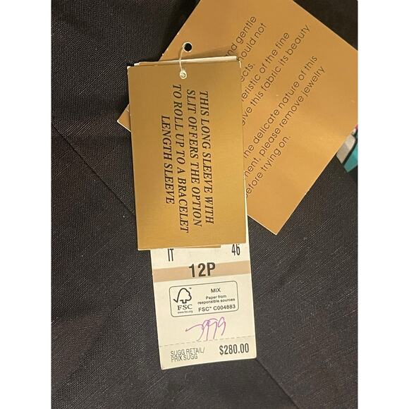 NWT Kasper Separates Jacket w/ Silver Embroidered Shapes Size 12P - Picture 7 of 8